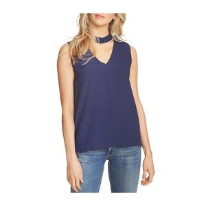 1. State | Navy Sleeveless Hi Lo Choker Blouse XL